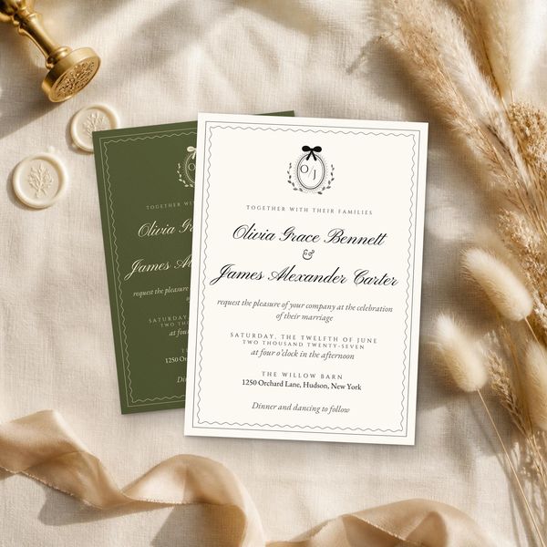 Heirloom Monogram Invitation