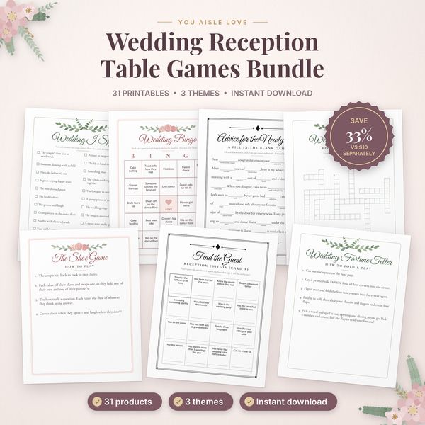 Wedding Reception Table Games Bundle