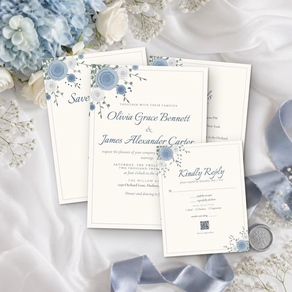 Dusty Blue Florals Suite
