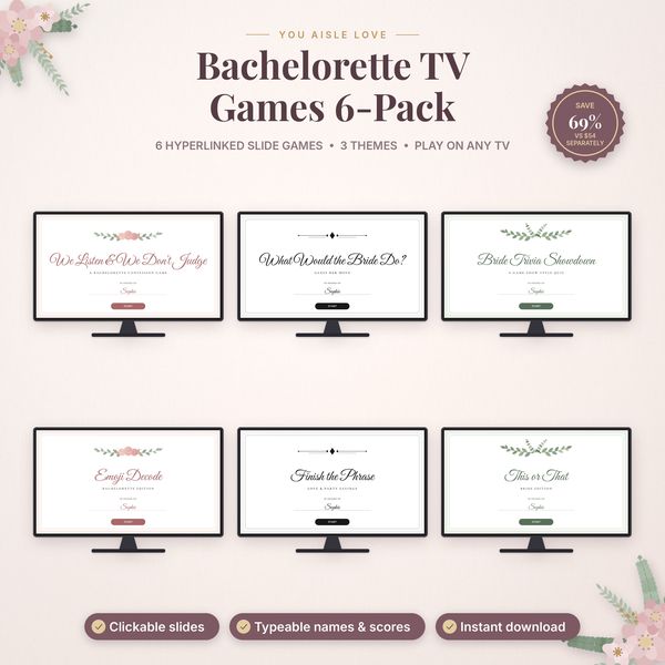 Bachelorette TV Games 6-Pack