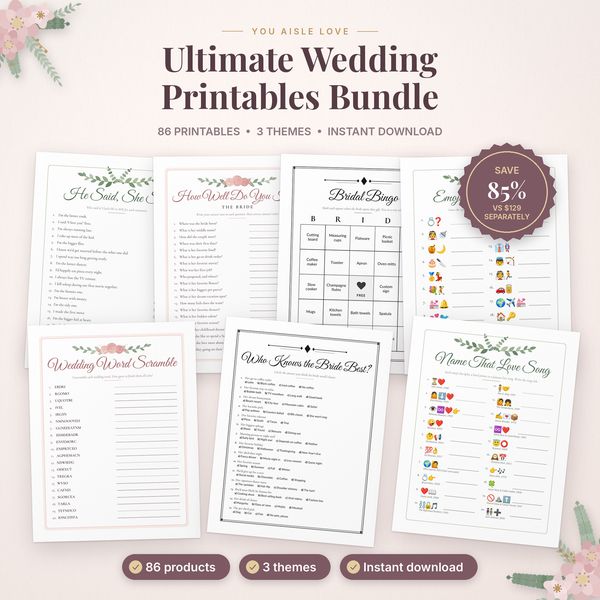 Ultimate Wedding Printables Bundle