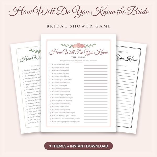 How Well Do You Know the Bride