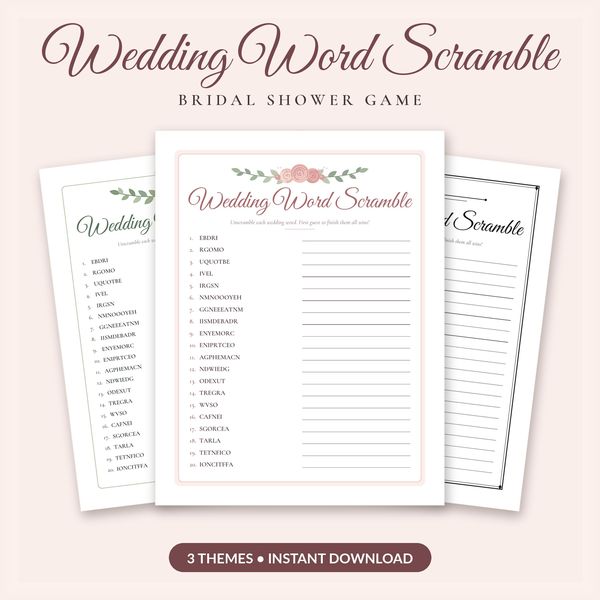 Wedding Word Scramble