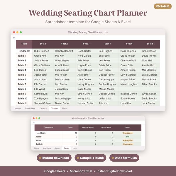 Wedding Seating Chart Planner