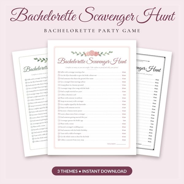 Bachelorette Scavenger Hunt