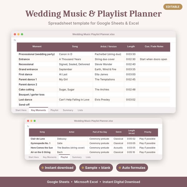 Wedding Music & Playlist Planner