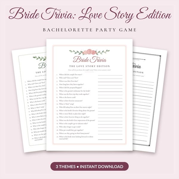 Bride Trivia: Love Story Edition