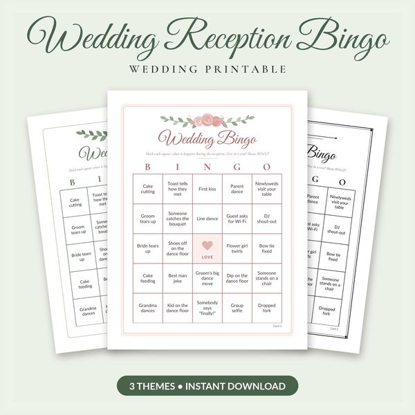 Wedding Reception Bingo (50 Cards)