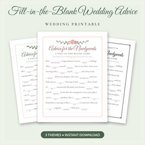 Fill-in-the-Blank Wedding Advice