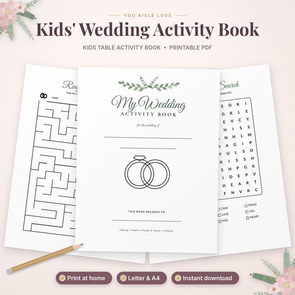 Kids' Wedding Activity Book