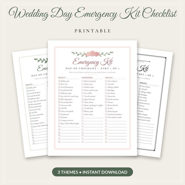 Wedding Day Emergency Kit Checklist