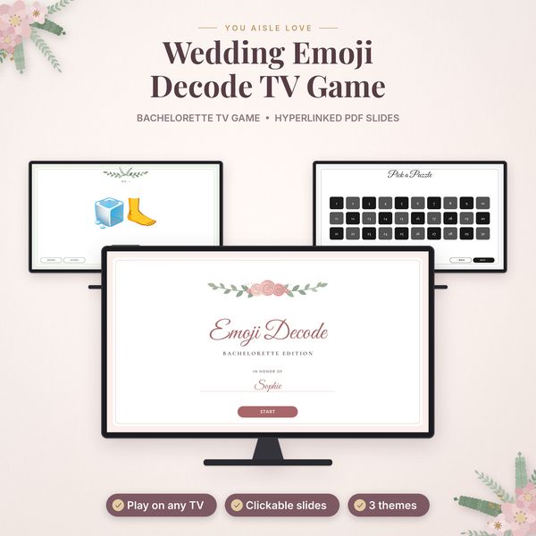 Wedding Emoji Decode TV Game