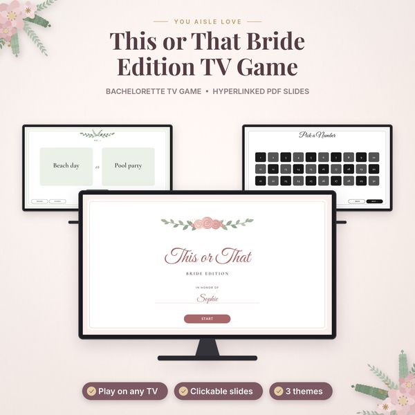 This or That Bride Edition TV Game